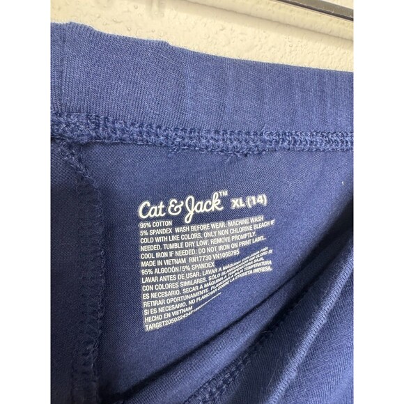 Cat & Jack Girls XL Leggings Navy Blue High Rise Pull On Elastic Waist Cotton - Picture 6 of 8